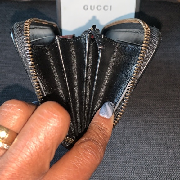 🖤❤️💚Gucci Quilted Leather Web GG Marmont Zip Around Wallet🖤❤️💚 - Picture 11 of 13